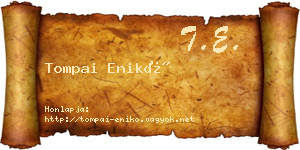 Tompai Enikő névjegykártya